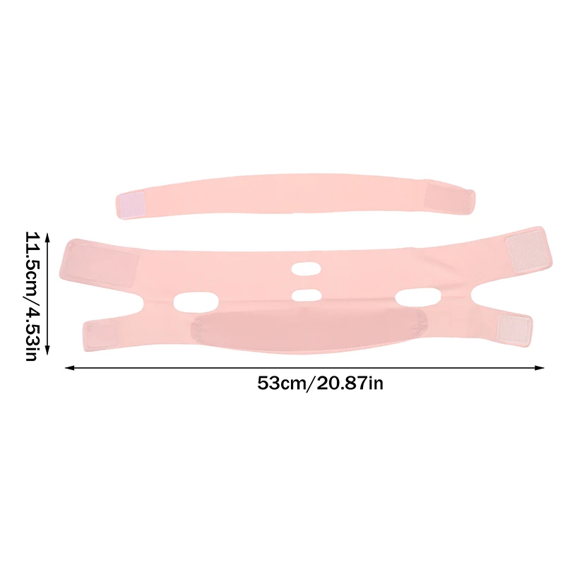 Diadema de vendaje de presión de cara completa rosa suave con correas ajustables levantamiento y soporte faciales transpirables para uso diario y sueño,
