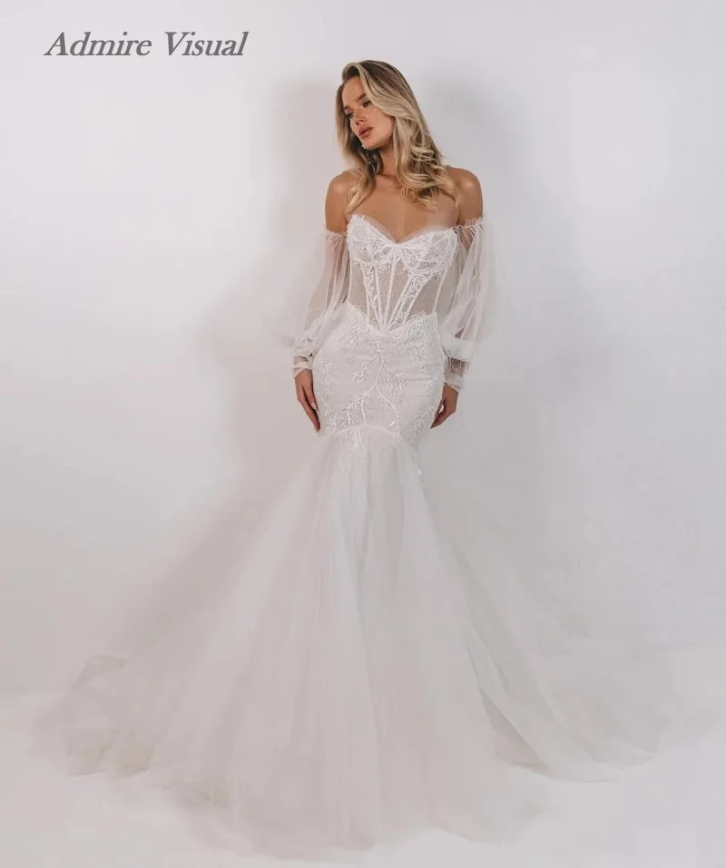 

Newest Wedding Dresses Mermaid Sweetheart Neckline With Detachable Puffy Sleeves Customized Plus Sizes Vestidos De Novias 2025