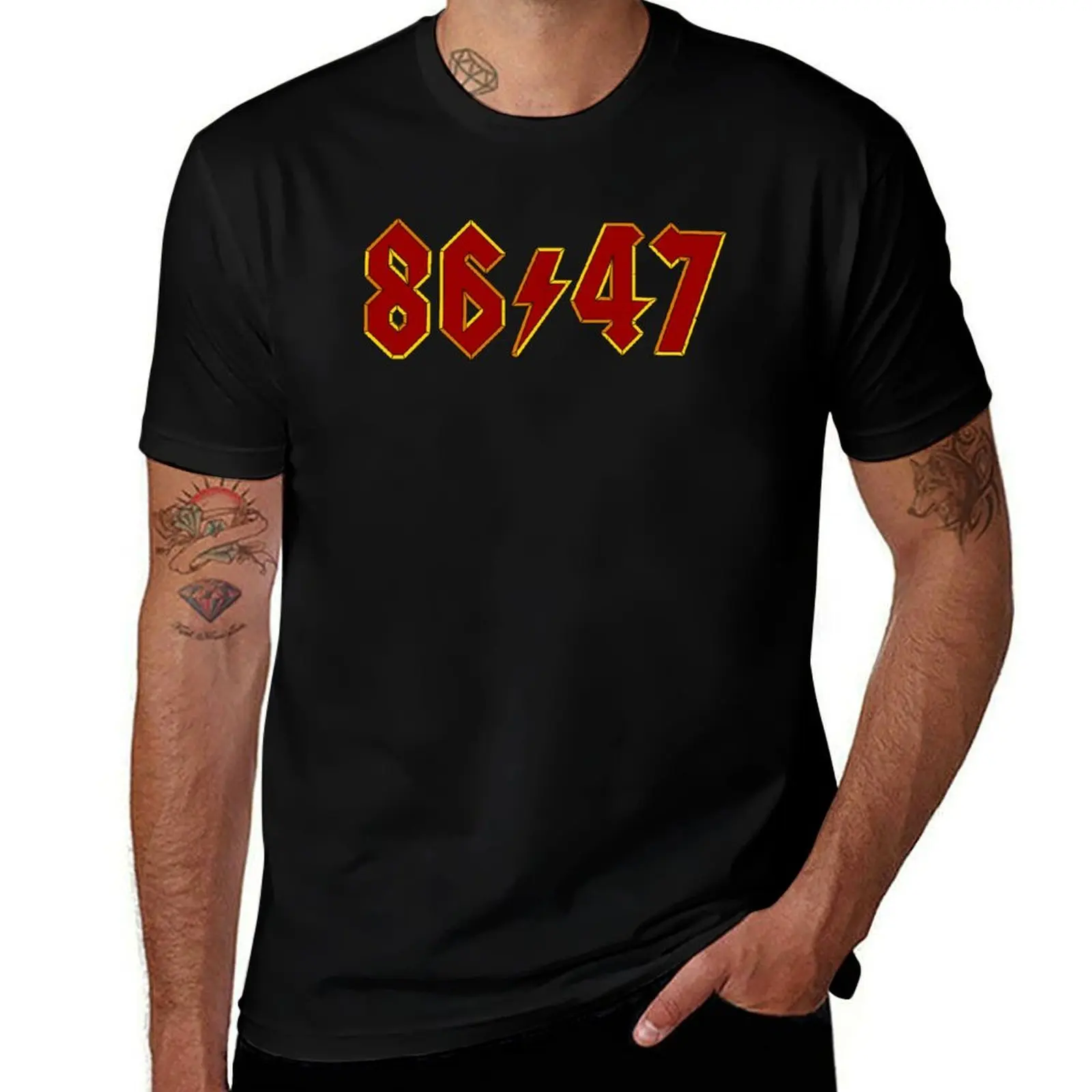 

8647 Sarcastic Retro Vintage 80s Style Rock T-Shirt Festival Casual Short Sleeve