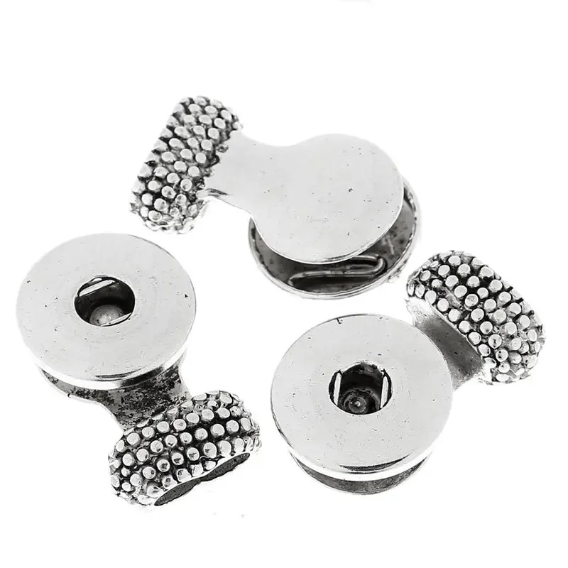 

50Sets Silver Tone Tips End Caps Fit 18mm Snap Press Buttons Bracelets Wholesale 31x19mm 17x7mm