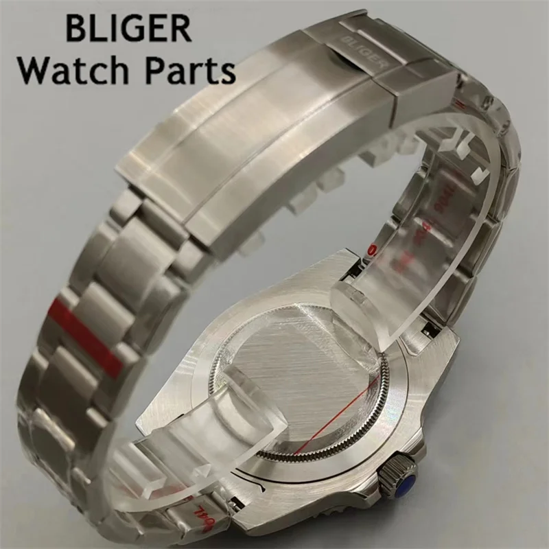 BLIGER Men Watch 40mm Diver NH35 Automatic Mechanical Wristwatch Luminous Black&Purple Luminous Bezel Sapphire Glass Waterproof