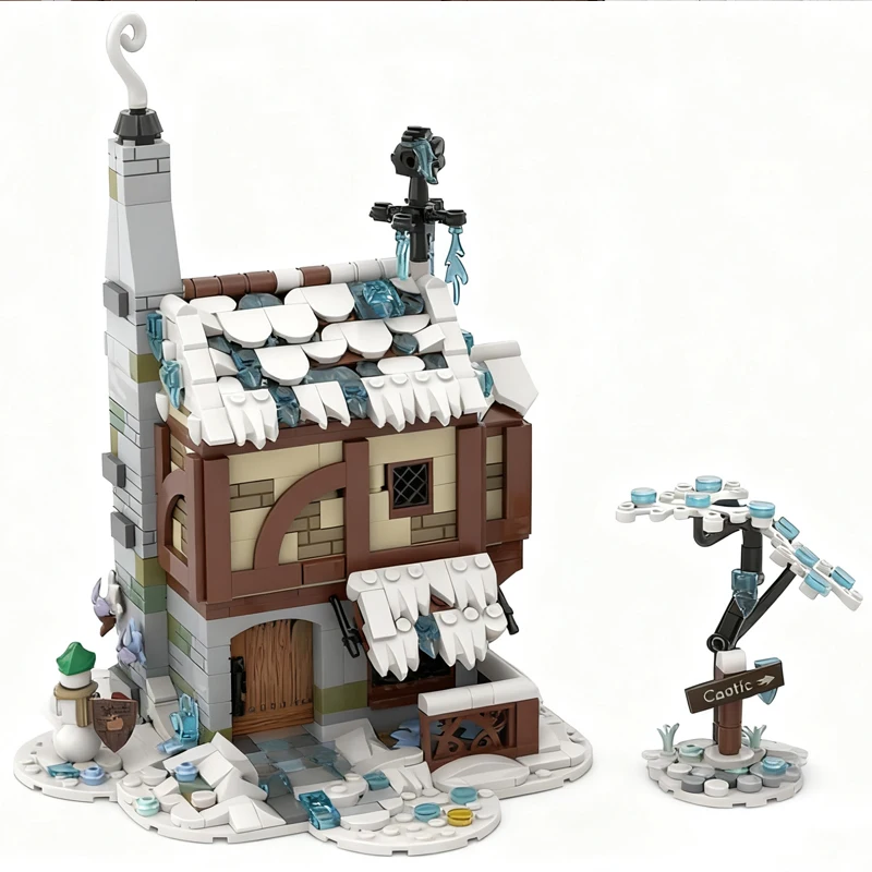 

928pcs MOC European Medieval Street View Snowy Cottage Model DIY creative ideas Christmas Child Toy Assembly Puzzle birthdayGift