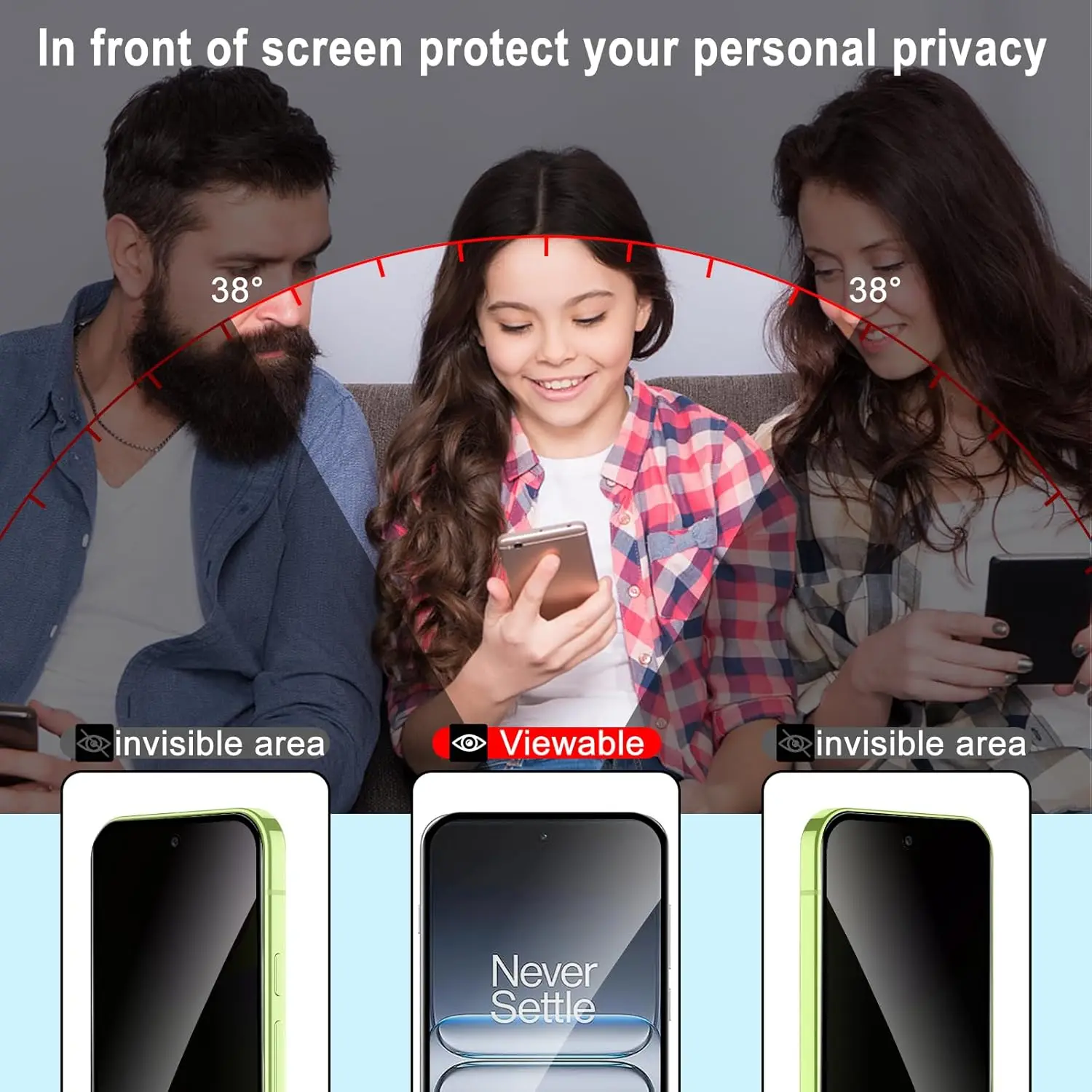 Per OnePlus Nord 3 Privacy Proteggi schermo in vetro temperato Copertura completa Trasparente Filtro privacy rigido antigraffio