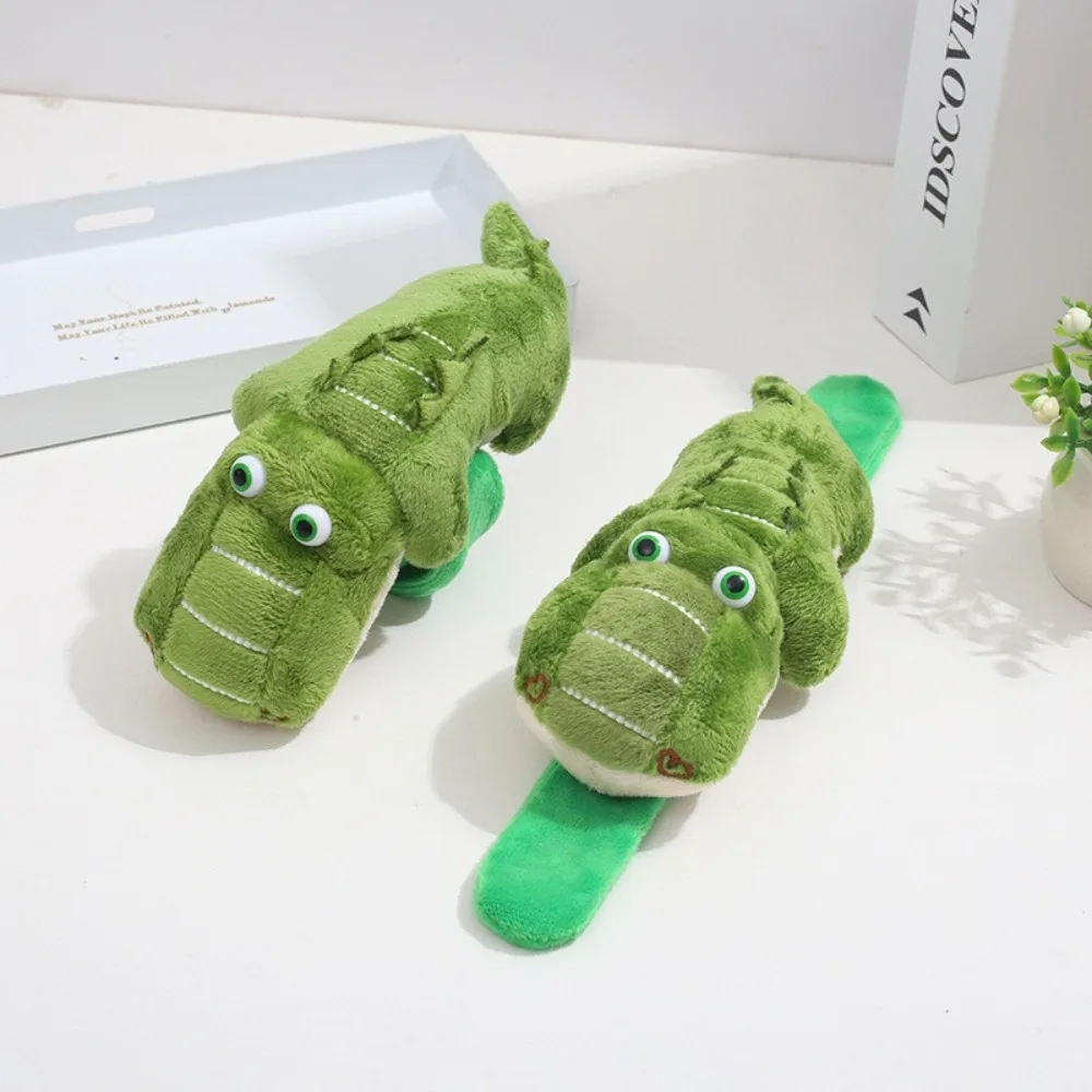 

New Plush Toy Crocodile Hand Ring Bracelet Kawaii Cartoon Animal Plush Toy Interactive Toy Simulation Animal Slap Bracelets Gift