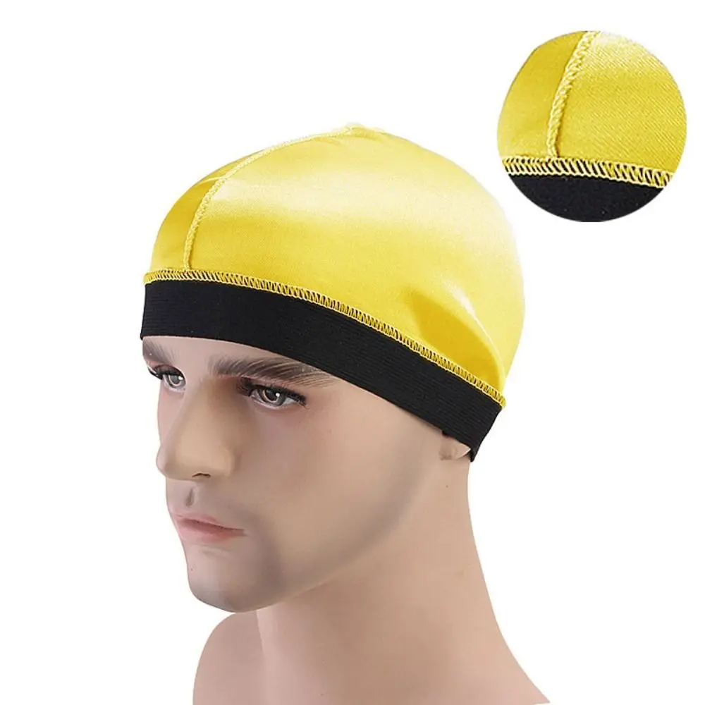 New Solid Color Wave Caps Elastic Multicolor Durag Cap Breathable Polyester Cap Simple Versatile Hats Apparel Accessories