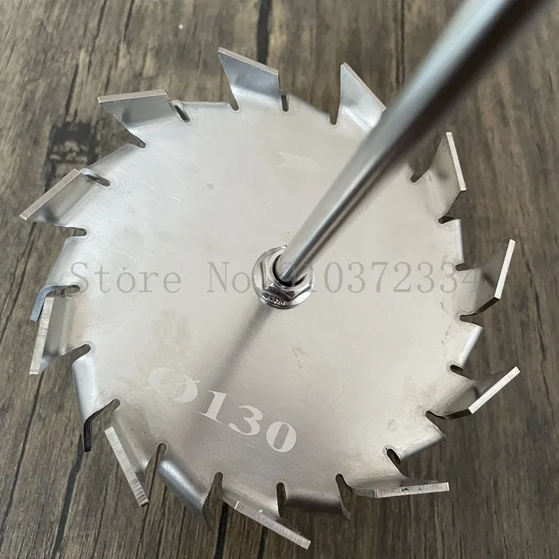 1set Lab 304 Stainless Steel Sawtooth Disc Stirrer Dispersive Agitator Disc with Stirring Rod