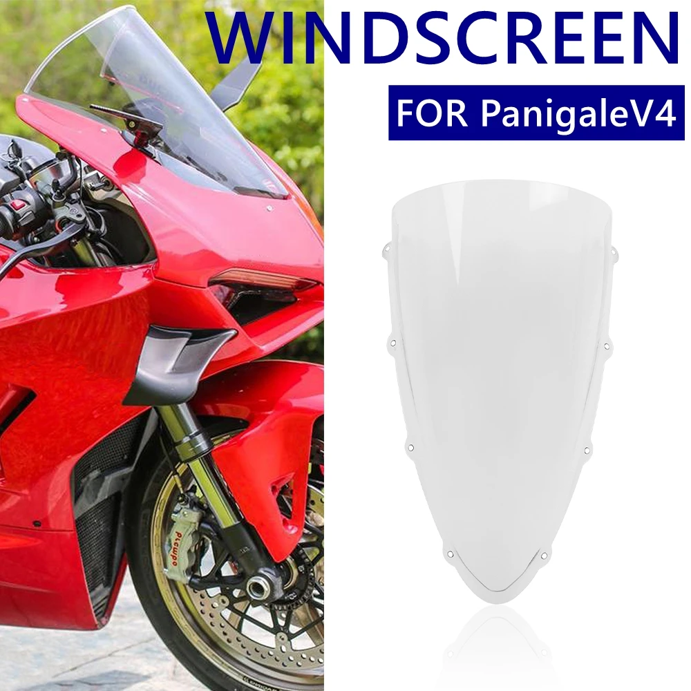 

Motorcycle Double Bubble High Windscreen Windshield Touring Wind Screen Deflector Protector For Ducati Panigale V4 Race 2025
