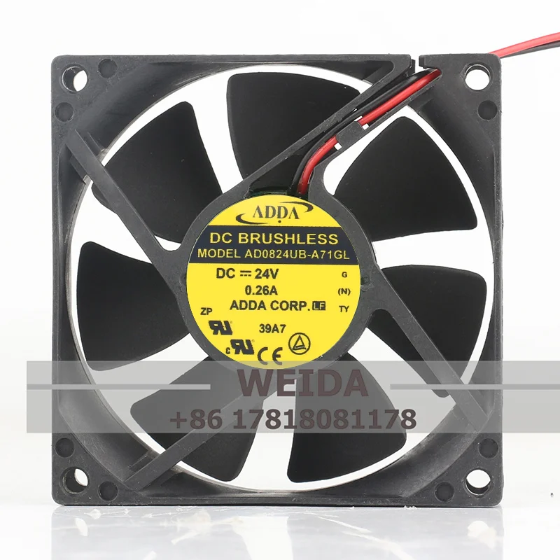 

Case fanADDA DC 24V 0.26A AC EC 8025 80X80X25MM 8CM Frequency Converter Dual Ball Bearing Cabinet AD0824UB-A71GL Cooling Fan