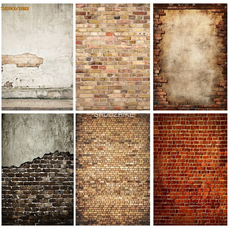 SHUOZHIKE Digital Photography Backdrops Vintage Brick Wall Theme Photo Background Studio Prop ZZQQ-05