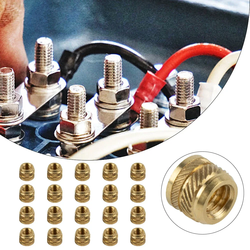 20pcs 1/4-20 Brass Threaded Heat Set Inserts Brass Nuts For Plastic 3D Printing Brass Metal  Most Camera Tripods Tools Part