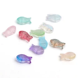 20pcs 14.5x8mm Colorful Czech Fish Shape Lampwork Glass Beads For Jewelry Making Diy Bracelet loose Beads Hairpin Accessory