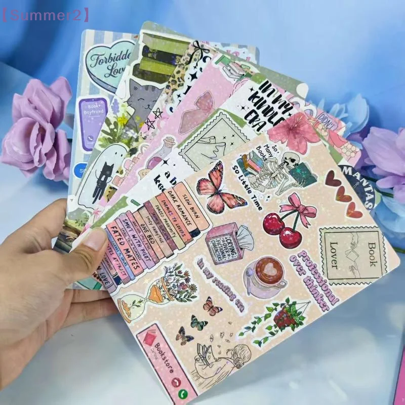 Cartoon Bow Decorative Insert Paper Cards For Transparent Reader Case Tablet Decor〔Sum2〕