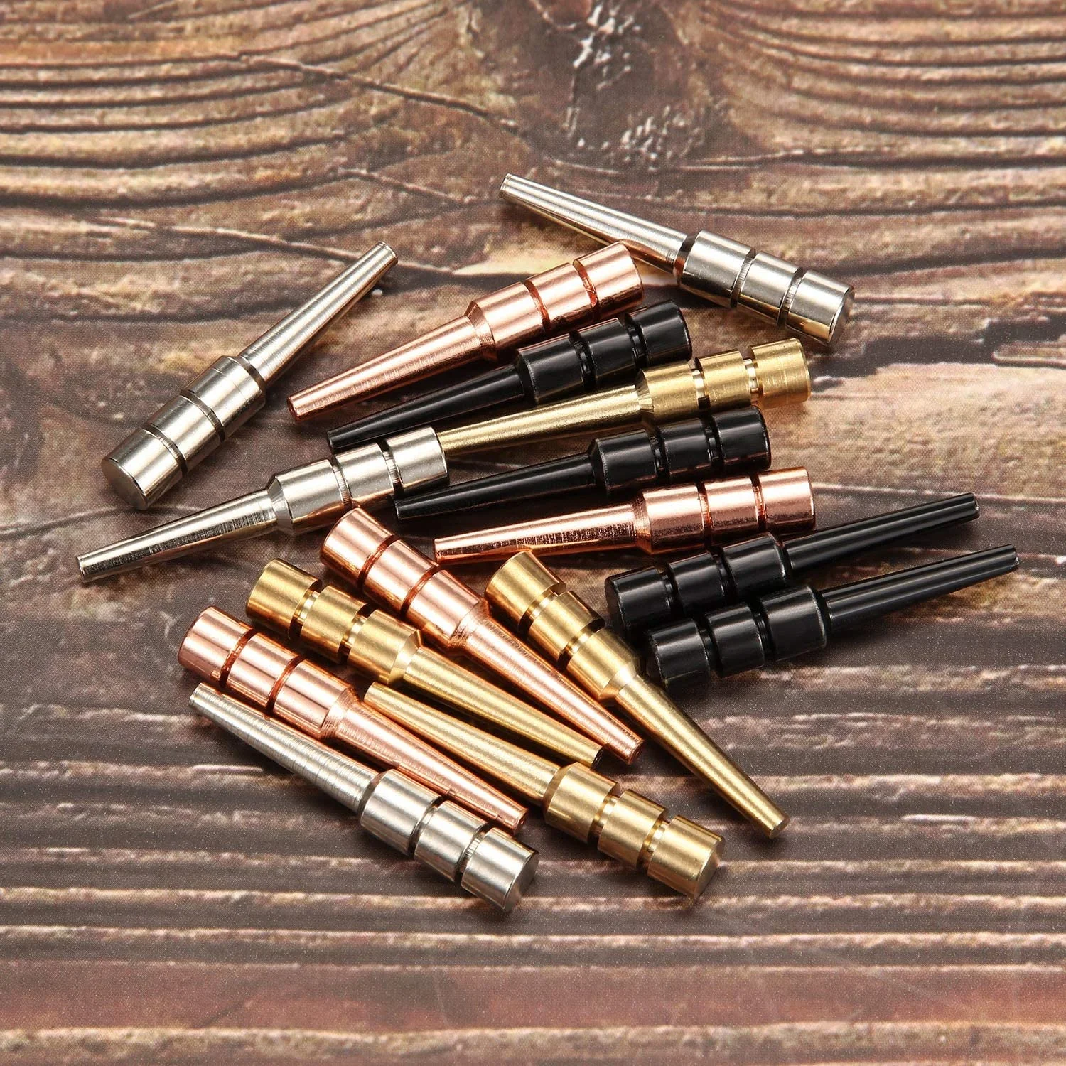 100 Stück Cribbage Game Pegs Stahl Messing 25 Silber 25 Schwarz 25 Gold 25 Kupfer für 1/8 Loch Scoring