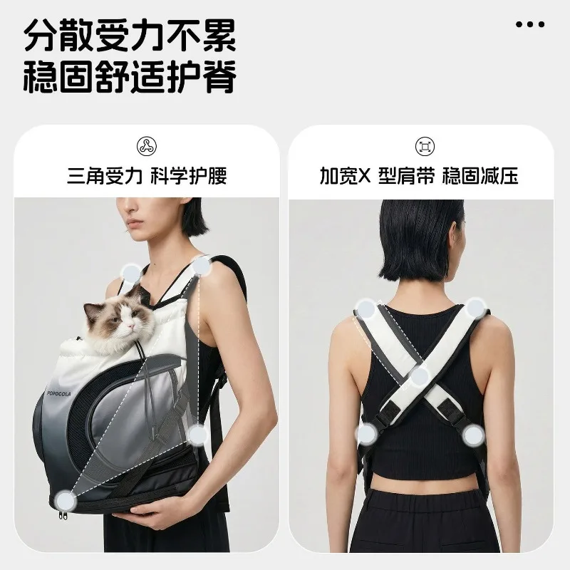 Portable Pet Carrier Backpack for Small Dogs and Cats Hands Free Front Facing Travel Bag Breathable Mesh Design cat bag