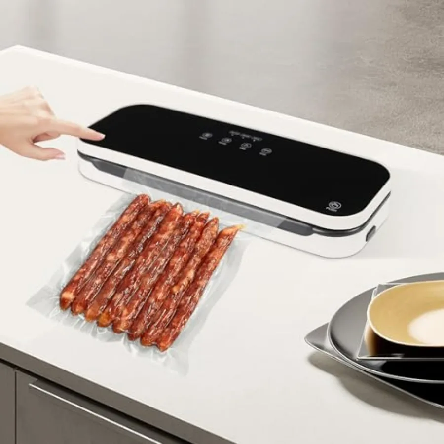 

Food Saver Vacuum Sealer Machine, Automatic Vacuum Air Sealing Machine Food Sealer with Air Suction Hose for Meat, Seafood, Vege