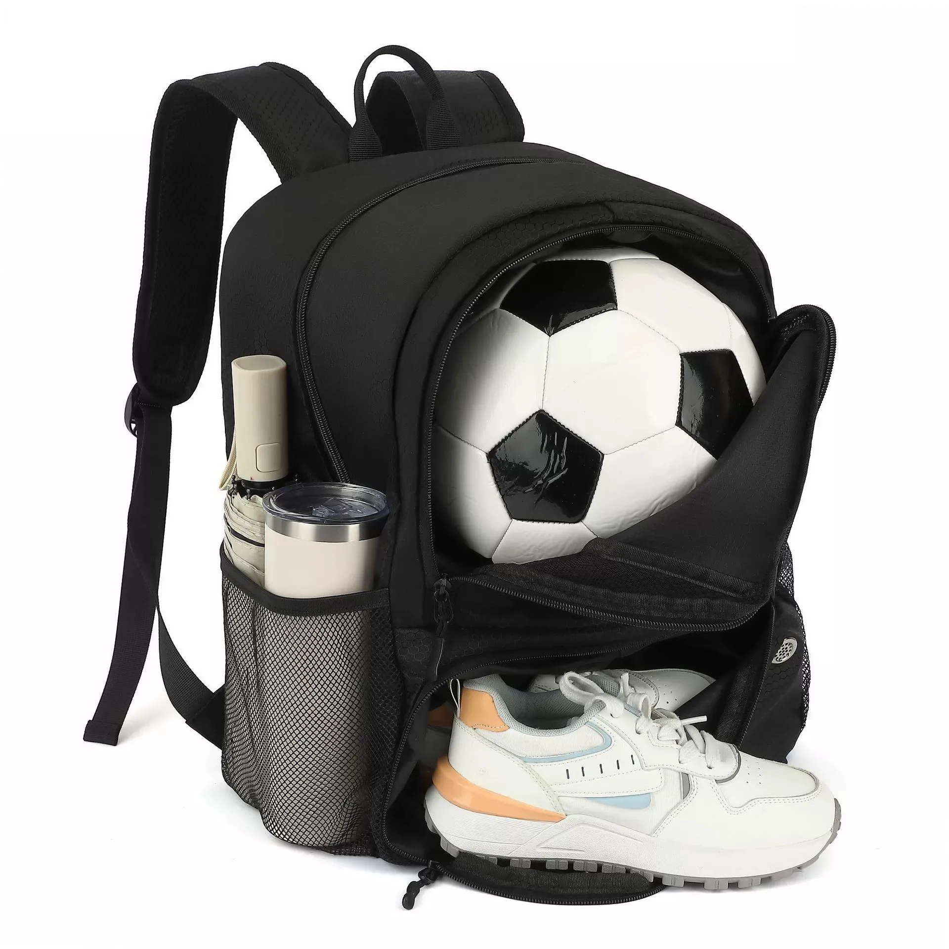 Double shoulder football bag, waterproof sports equipment bag, outdoor basketball and volleyball bag, convenient and lightweight