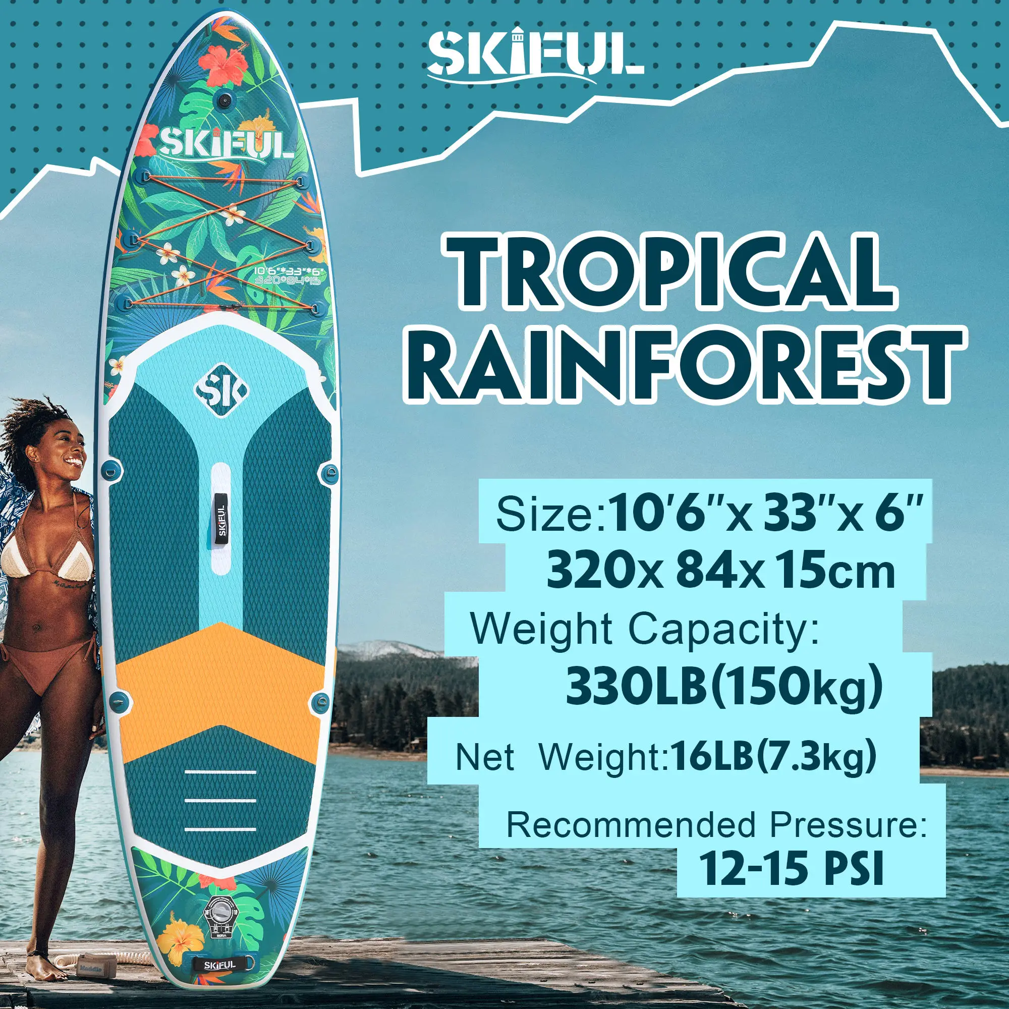 

Pic Board Stand-Up Paddleboard Durable Inflatable Sup Paddle Padel Board Drop Stitch Material For Surfing