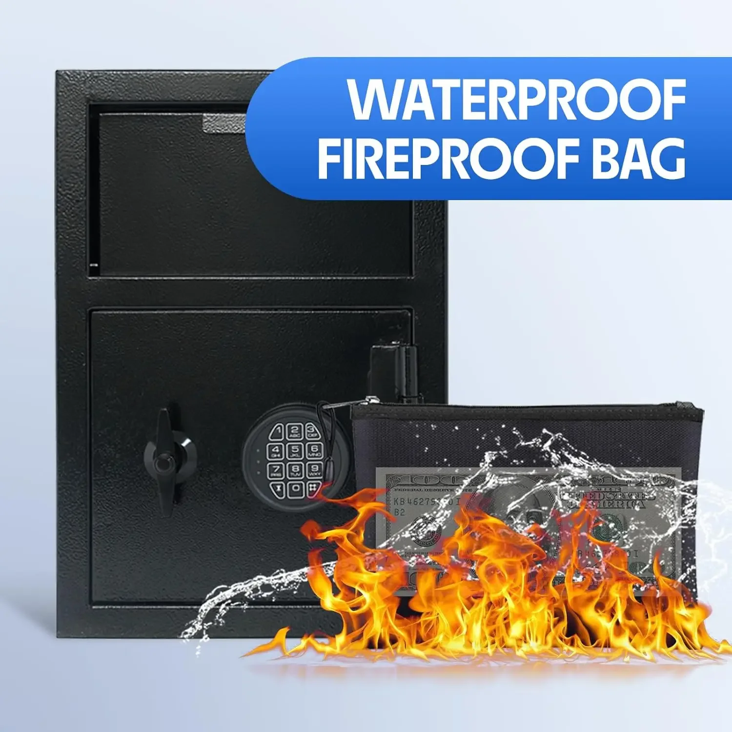 [صفقة ساخنة، عرض وقت محدود! ]خزائن نقدية لإيداع الأعمال مع فتحة إسقاط 2.6 CUB خزنة أموال مع رقمية C