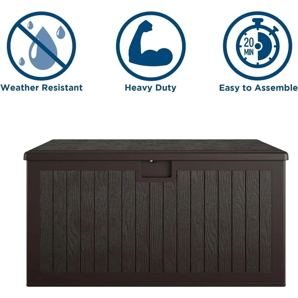 COSCO-Large Outdoor Storage Box, Dark Brown, Mysterious Technology, Toy Organizer, Boxes for Clothes, Closet, Doterra, 150 galões