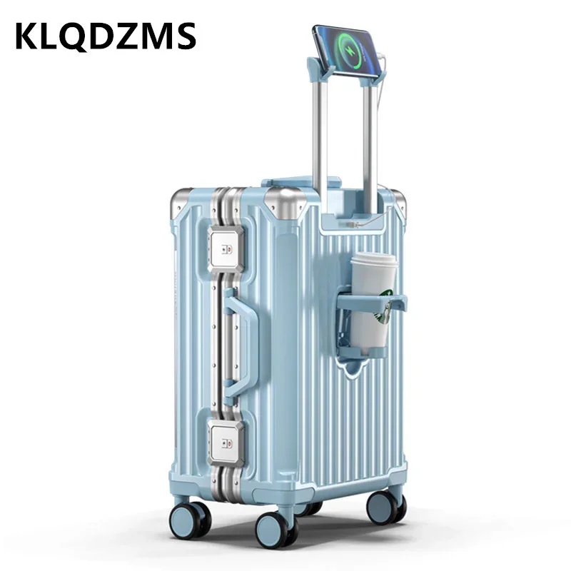 KLQDZMS Multifunctional Luggage Large Capacity Aluminum Frame Trolley Case PC Boarding Box 20