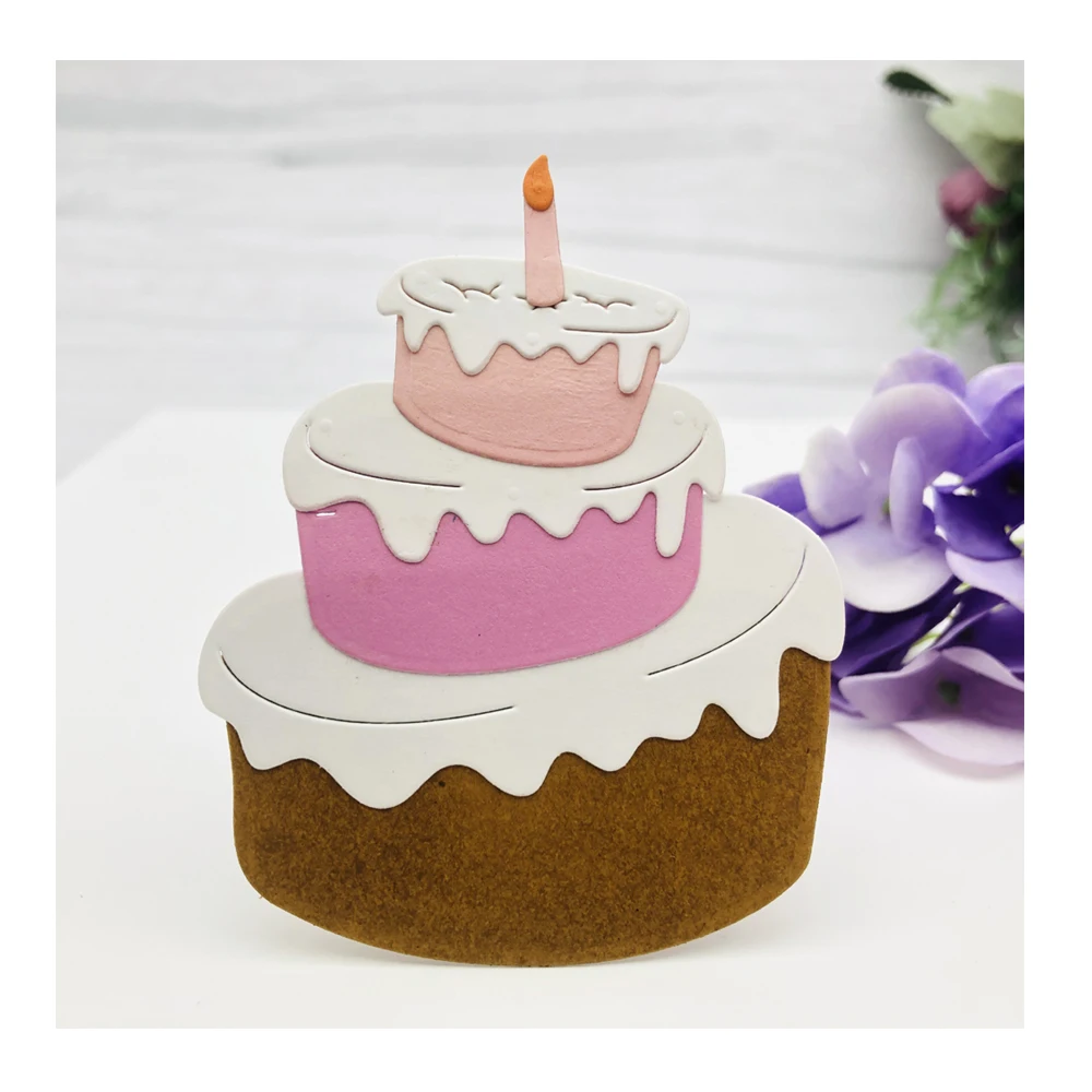 Alinacutle Metal Cutting Die Cut Birthday Cake Scrapbooking Paper Craft Album Handmade Card Template Art Punch Die Cut