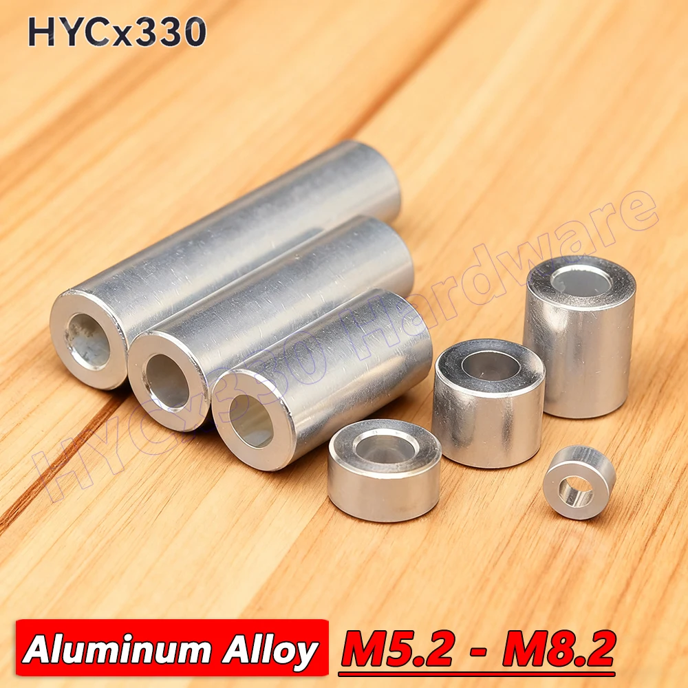 Aluminum Alloy Unthreaded Bushing Washer (M5.2-M8.2) - Round Hollow Standoff, Straight Through Column Spacer Gasket Sleeve