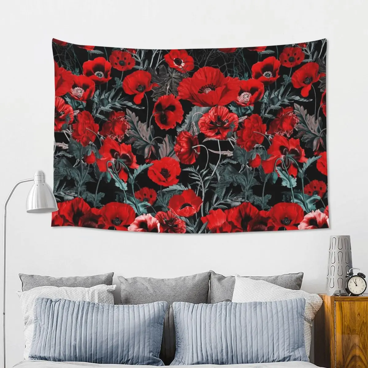 Poppy Gard Tapestry Hippie Wall Hanging Aesthetic Home Decor Tapestries for Living Room Bedroom Dorm Room