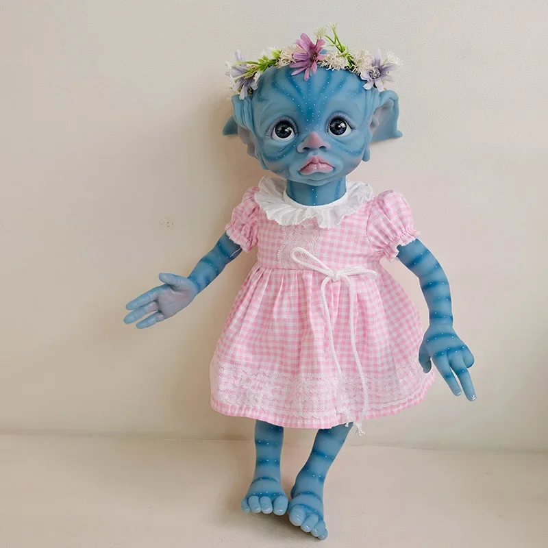 Reborn muñeca Tinky de bebé elfo de hadas de 16 pulgadas, muñeca terminada ya pintada, muñeca artística coleccionable de silicona suave de cuerpo completo