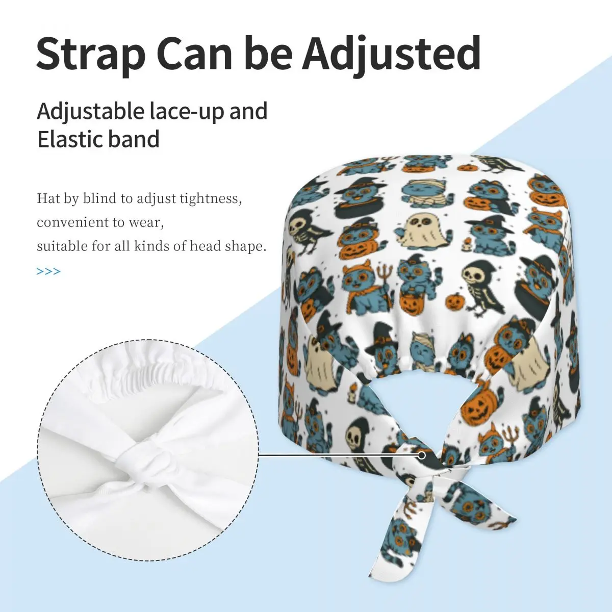 Arbeit Peeling Kappe KPop Dämon Hunter Krankenschwester Hüte Männer Frauen Halloween Casual Medizinische Hut Einstellbare Bandage Krawatte Zurück Arbeits Kappe