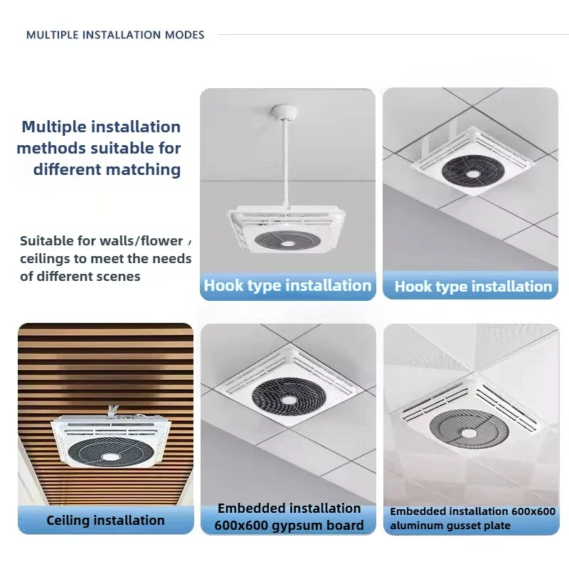 Nueva luz de ventilador de circulación silenciosa sin aspas inteligente, atenuación remota, luz de Panel de placa de yeso con hebilla de aluminio para techo