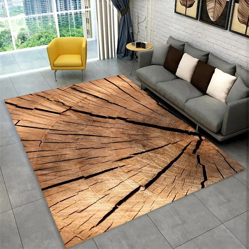 3D Wood Grain Retro Large Area Rug for Home Living Room  Bedroom Carpet Sofa Doormat Decorative Kitchen Non-slip Floor Mat