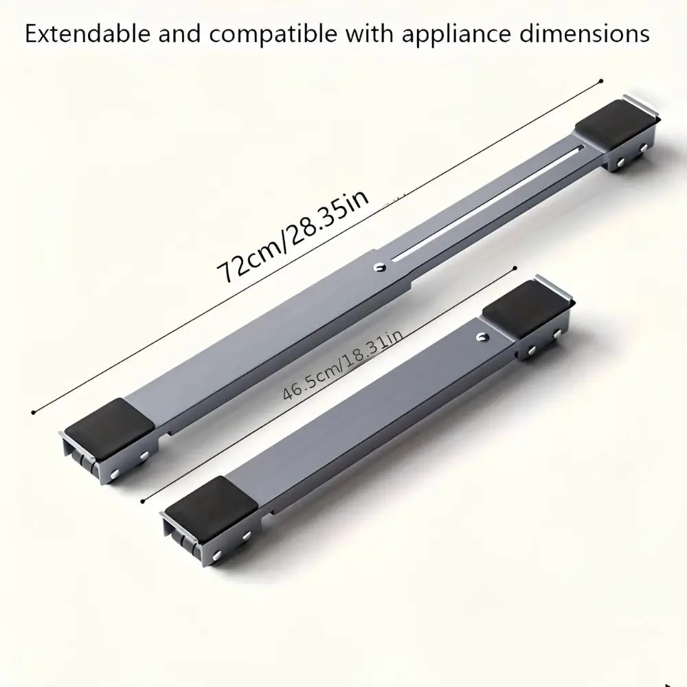 2pcs Expandable Washer Dryer Mobile Rollers Base, Heavy Furniture Moving Support Stand for Household Appliances YMY