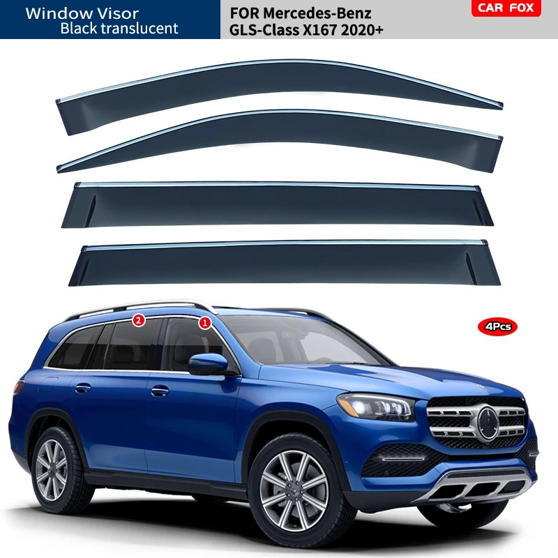 

For BENZ GLS Class X166 X167 Accessories Window Visor DOOR VISOR Window Weather Guard Door Visor Vent Shades 2016-2022 Strip
