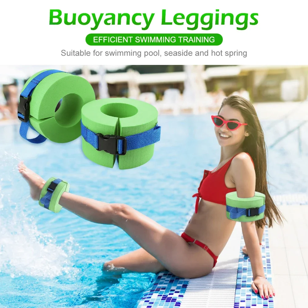 2pcs Aquatic Cuffs Swimming Leggings Arm Floating Ring Heavy Weights Water Exercise Aerobics Rings Swim Accessories