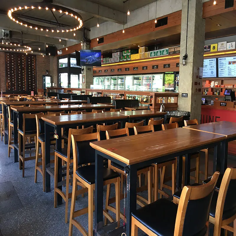 2026 Custom Restaurant bar Stools Industrial Style Music Dining bar Seat Table and Chairpromote sales