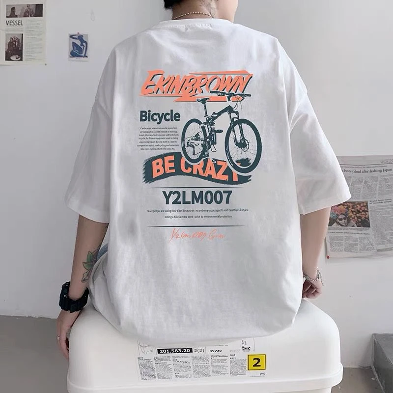Summer New Casual Loose T-shirt Short Sleeved Men's Fashion Loose Printing Large 8XL Hip Hop Couple Wear Half Sleeve Cotton Top image 5