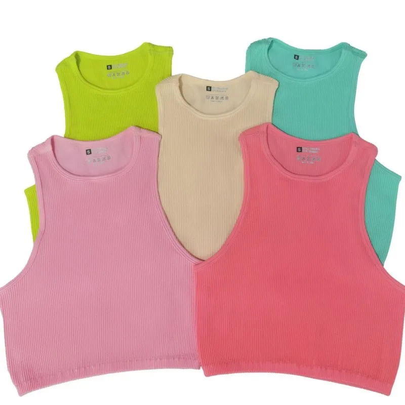 

Women Quick drying Fitness yoga Tank Top Crop Sexy Off Shoulder O Neck Solid Casual Sport Vest Basic Elastic Camisole Underwear