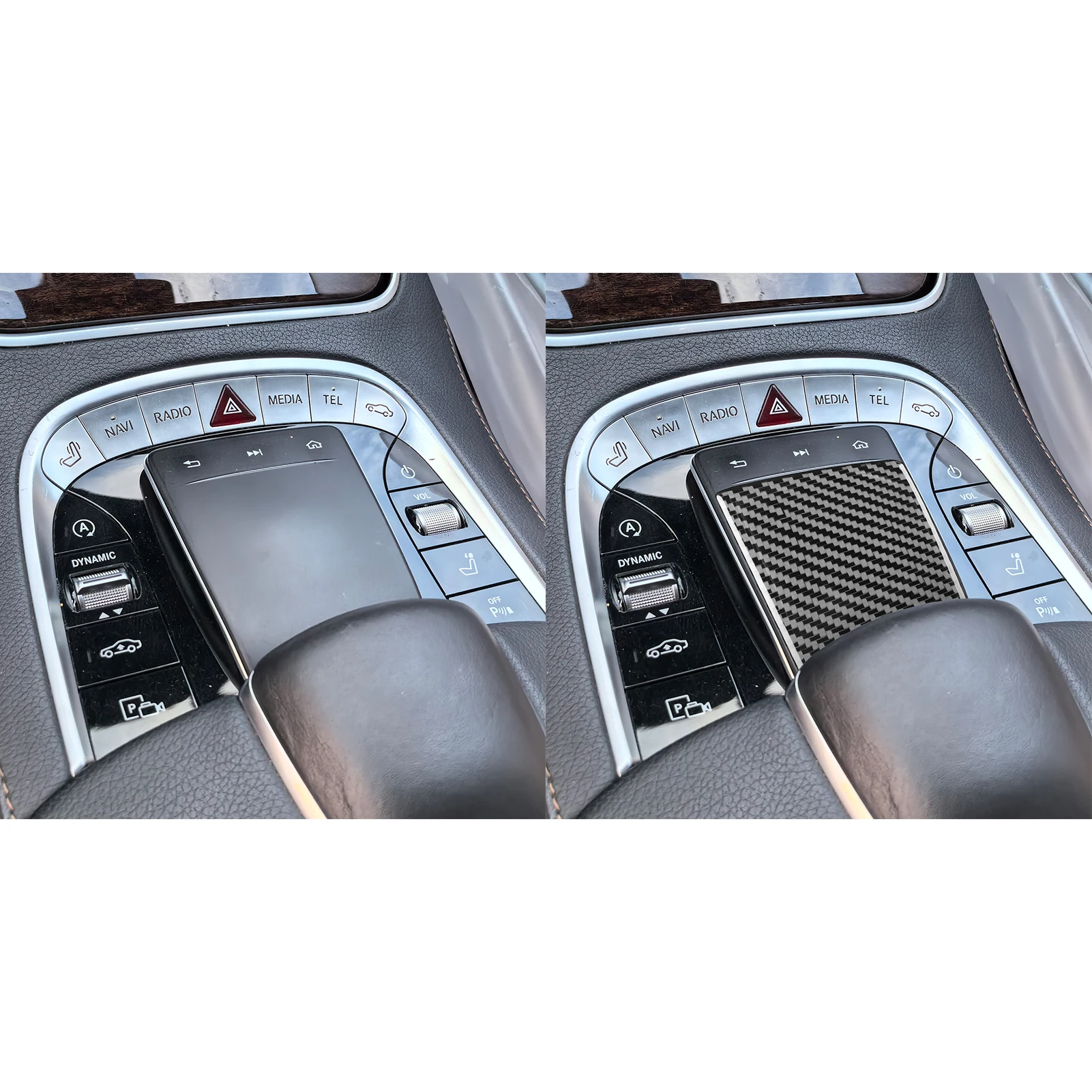 For Benz Maybach S Class 2013-2020 Carbon Fiber Center transmission multimedia panel Car Interior Accessories Decorative Sticker