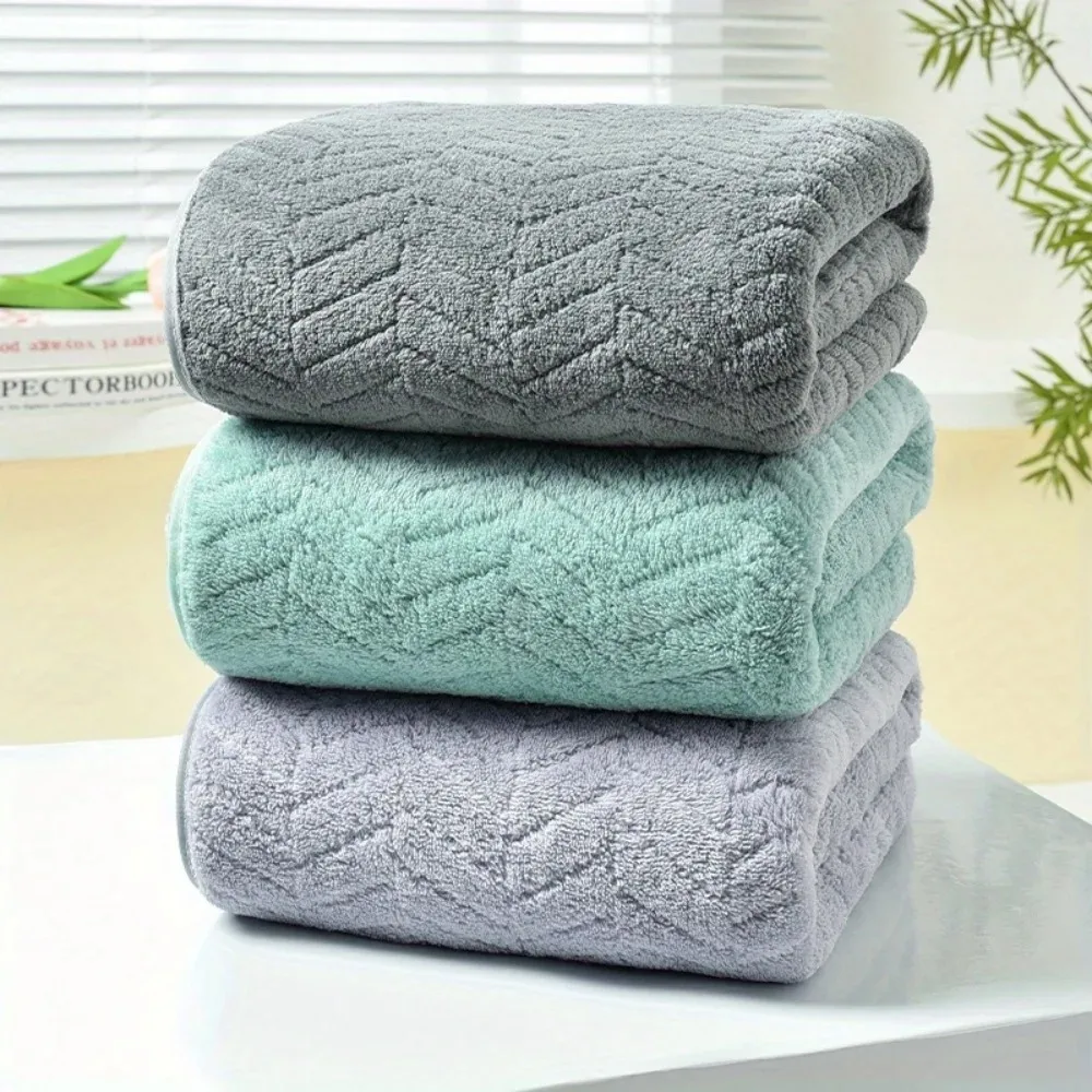 Adult Thickened Coral Velvet Towel Soft Absorbent Solid Dark Grey Face Towel for Enhanced Water Absorption
