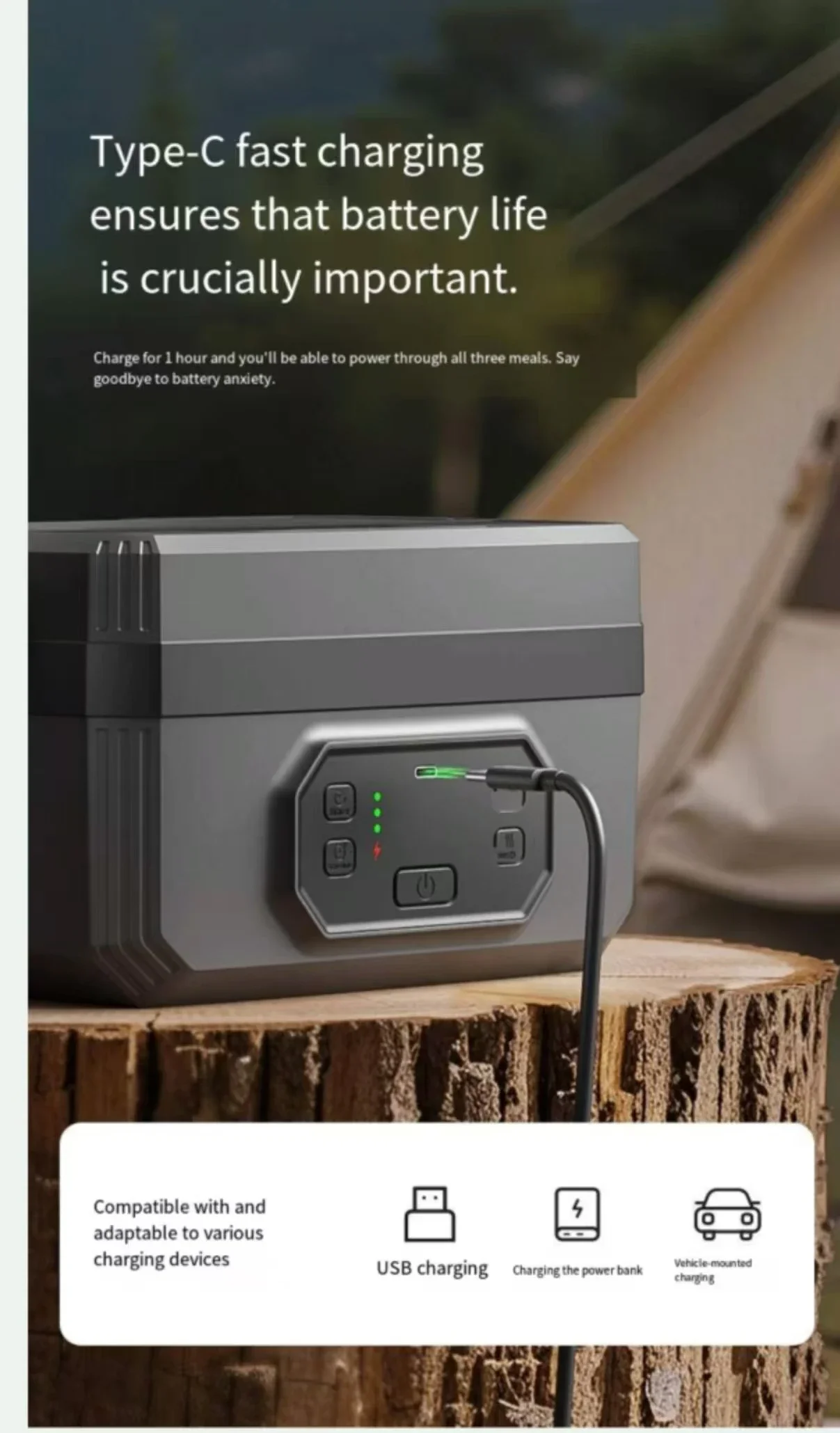 Cordless Rechargeable Lunch Box, Quick Heating, Water-free Bento Box, Student Office, Large Capacity,Power Storage, Outdoor