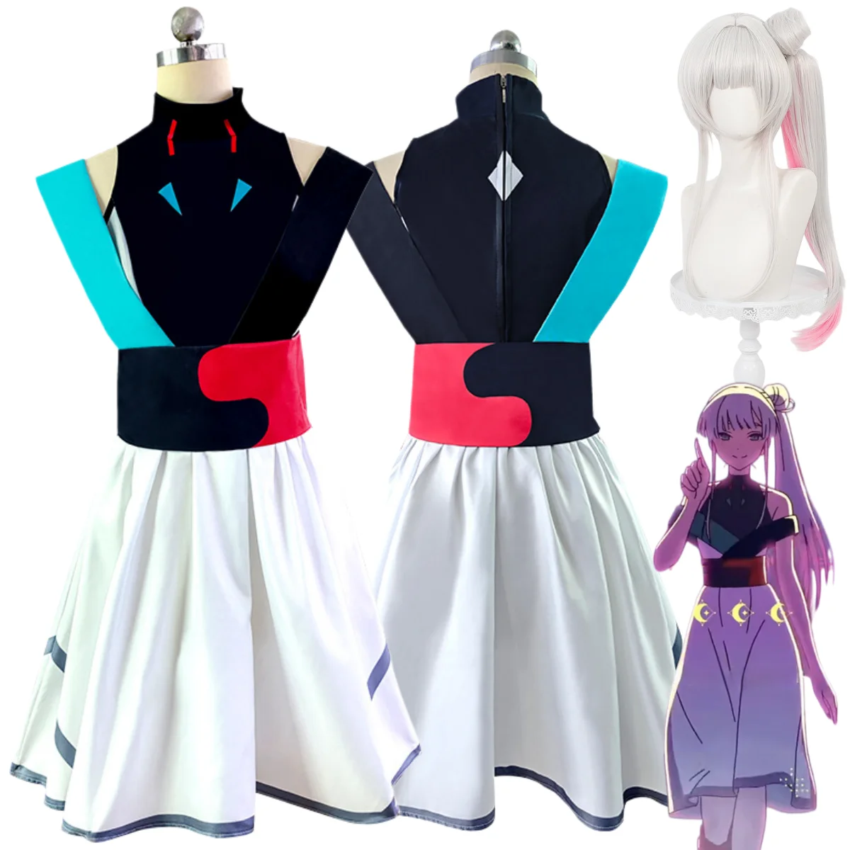

Anime Cosmic Princess Kaguya! Runami Yachiyo Cosplay Costume Cartoon Figure Wig Sleeveless Skirt Woman Sexy Daily Party Suit