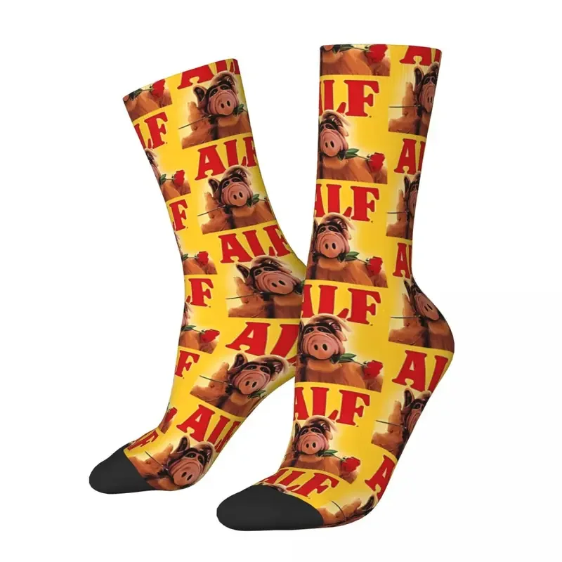 

Y2K Never Forget Memories Funny Men'S Socks Vintage ALF Ah Fu At Home TV Series Harajuku Crazy Crew Sock Gift Pattern Printed