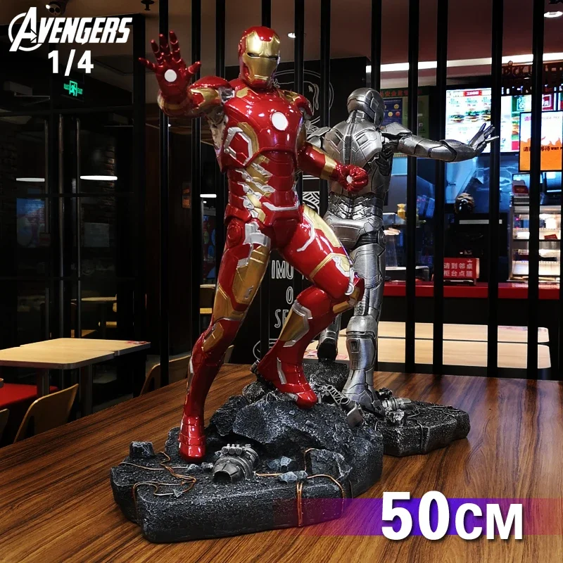 50cm Anime Iron Man Avenger Alliance 4 Resin Statue Bedroom Decoration Model Mk43 Big Decoration Collection Birthday Gift