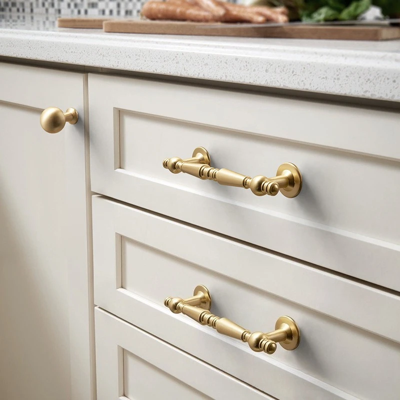 French Style Cabinet Door Pulls Wardrobe Handles Gold Dresser Knobs Drawer Kitchen Door Shoe Cabinet Nordic High End