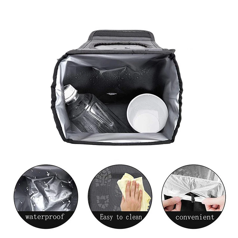 Waterproof Car Trash Can Bin Auto Car Accessories Organizer Garbage Dump For Trash Can Cars Storage Pockets Closeable Portable