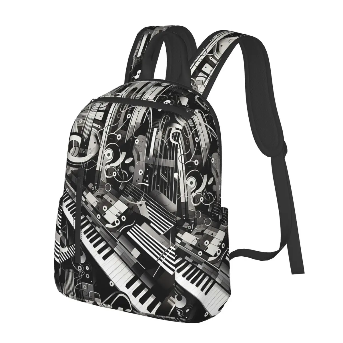 Music Notation Musical Notes (1) Student Backpack School Bag Hiking Travel Daypack for Men Women Bookbag Shoulder Bags