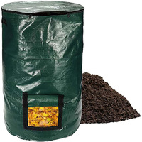 1 Pack, 34 Gallon Compost Bin Bag, With Sunroof, Zippered Lid And Handle, Reusable Yard Garbage Bag, Yard Garbage Bag, Lawn Bag,