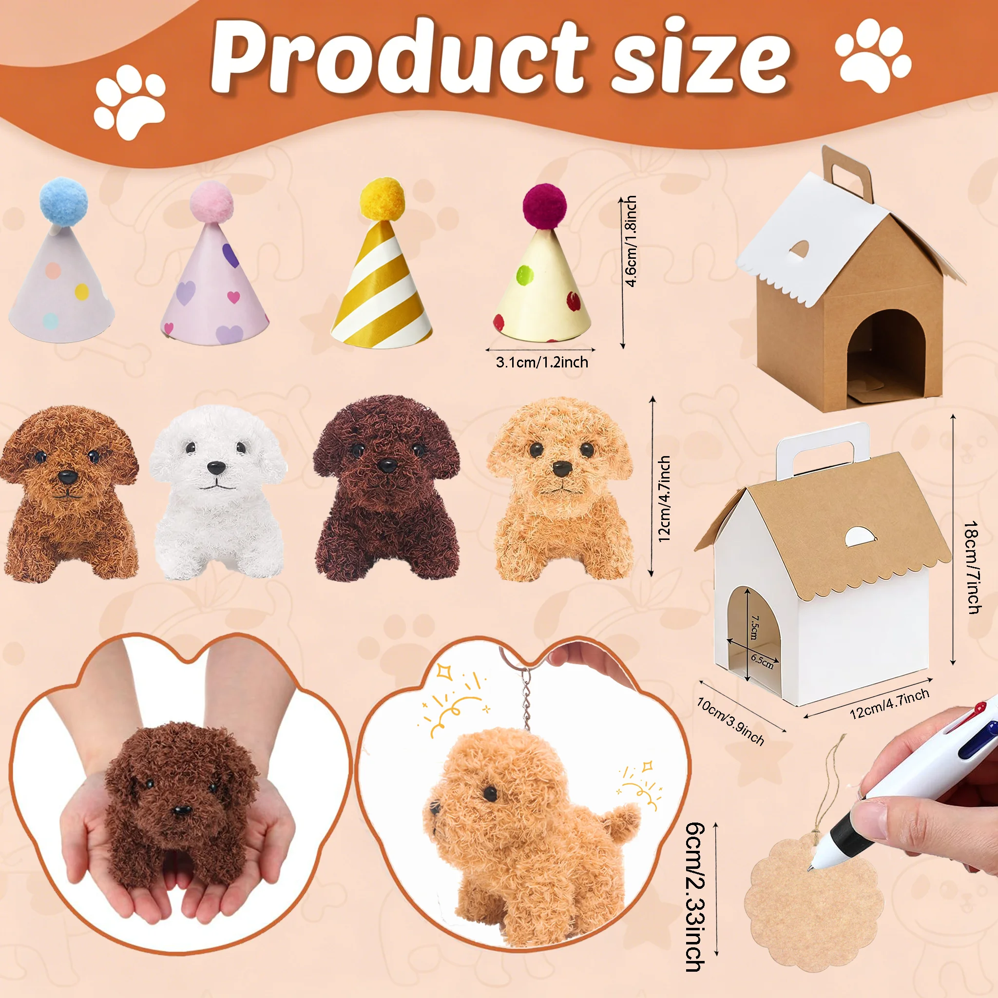 6-36 Pcs 4.7Inch Puppy Stuffed Animals Bulk with Hat Card Paper Boxes Adopt A Puppy Party Favors Kids Stuffed Dogs Birthday Gift - view 5