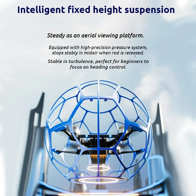 Drone de football RC FPV Quadcopter Drone spécifique à la compétition sans balais 360 °   Rouleau de mode anti-tortue à hauteur fixe FPV, cadeau pour enfants