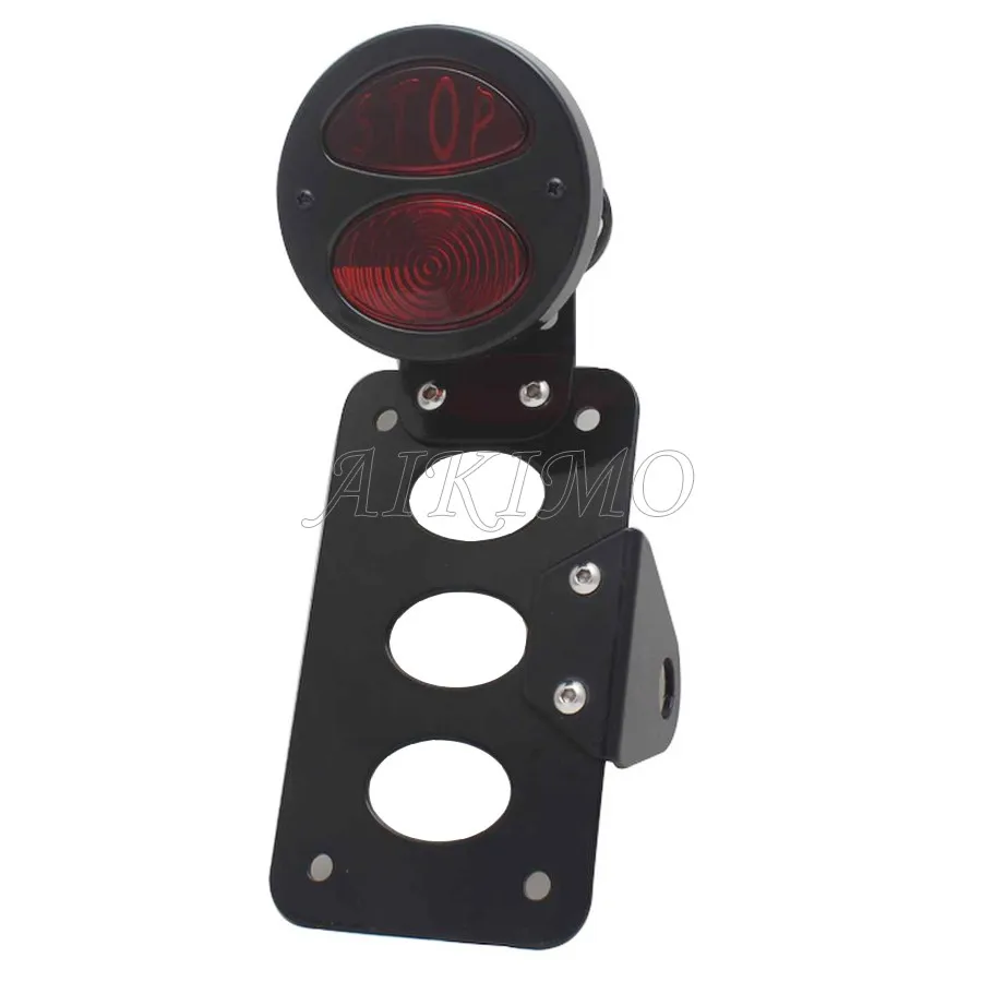 Motorcycle Side Mount Rear Stop Tail Light License Number Plate Bracket For Harley Sportsters Bobber Chopper Universal